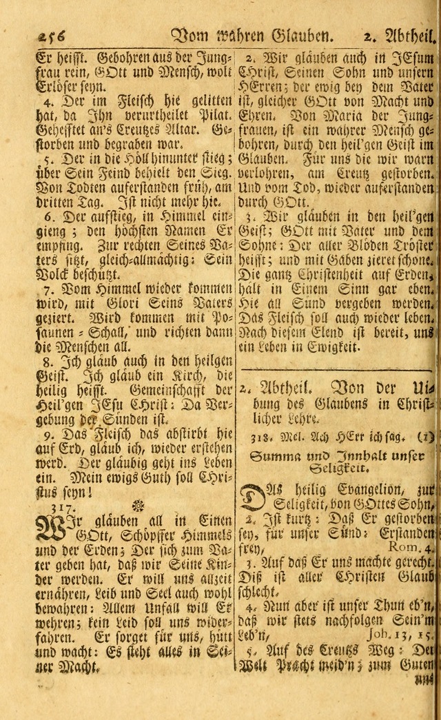 Neu-Eingerichtetes Gesang-Buch in Sich Haltend eine Sammlung (mehrentheils alter) Schöner lehr-reicher underbailicher Lieder... page 256
