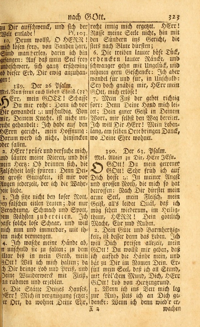 Neu-Eingerichtetes Gesang-Buch in Sich Haltend eine Sammlung (mehrentheils alter) Schöner lehr-reicher underbailicher Lieder... page 323