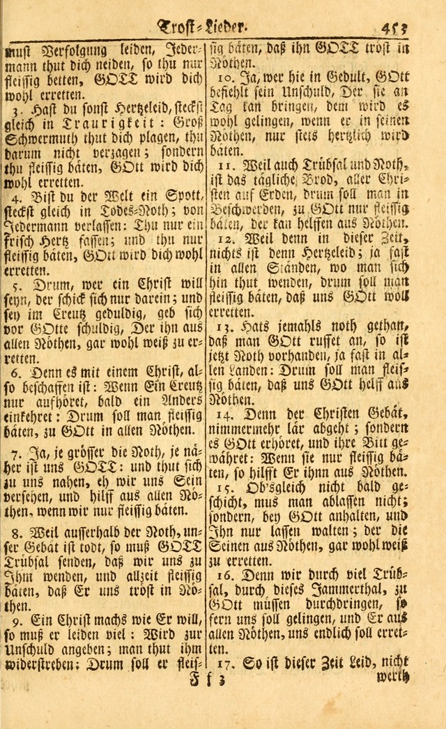 Neu-Eingerichtetes Gesang-Buch in Sich Haltend eine Sammlung (mehrentheils alter) Schöner lehr-reicher underbailicher Lieder... page 455