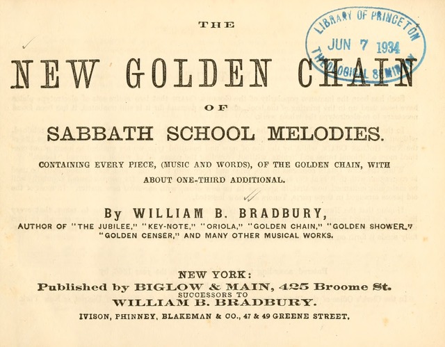 The New Golden Chain of Sabbath School Melodies: containing every piece (music and words) of the golden chain, with abot third additional page 1