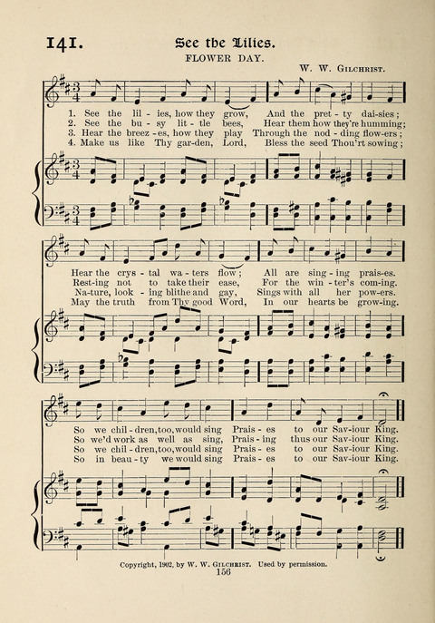 The New Hosanna: A book of Songs and Hymns for The Sunday-school and The Home page 156