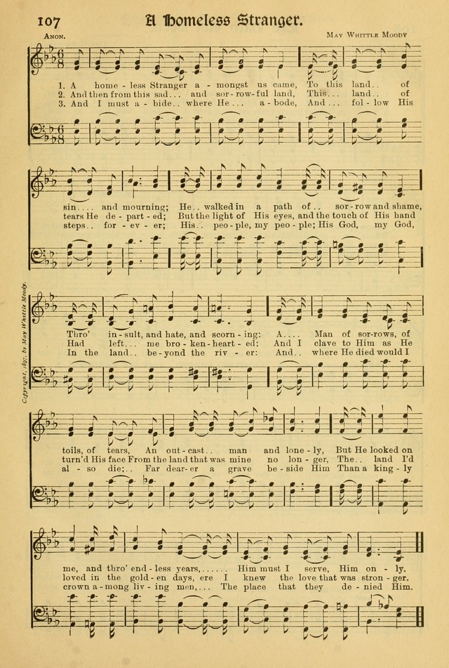 Northfield Hymnal: for use in evangelistic and church services, conventions, sunday schools, and all prayer and social meetings of the church and home page 107