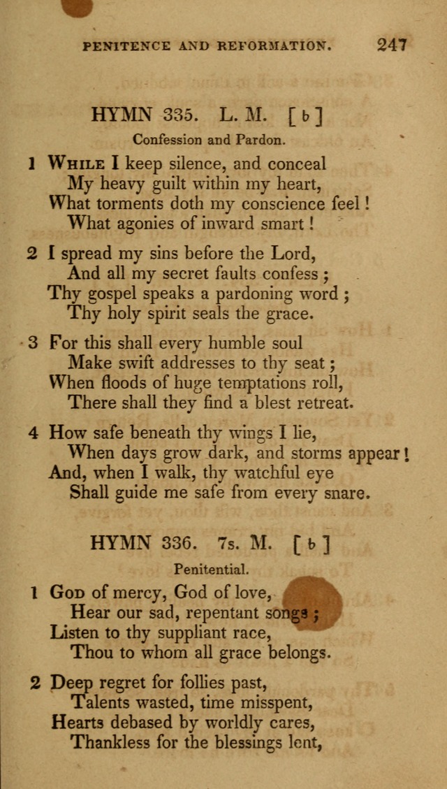 The New Hymn Book, Designed for Universalist Societies: compiled from approved authors, with variations and additions (9th ed.) page 247