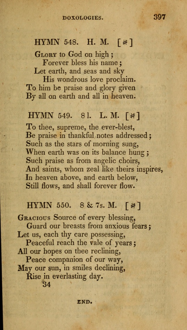 The New Hymn Book, Designed for Universalist Societies: compiled from approved authors, with variations and additions (9th ed.) page 397