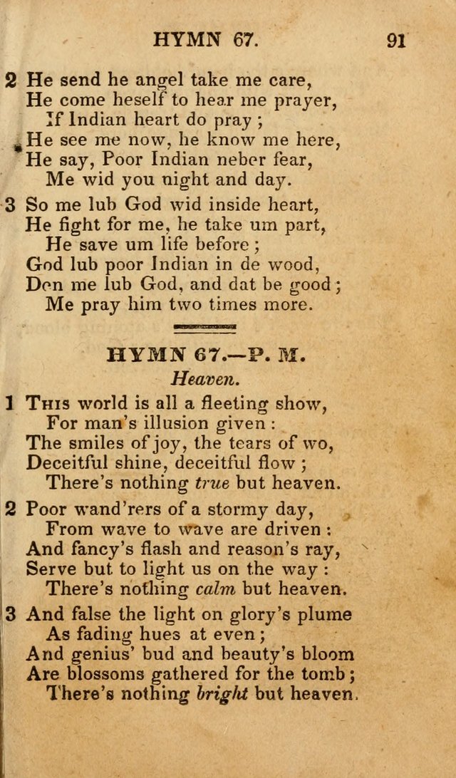 The New and Improved Camp Meeting Hymn Book; being a choice selection of hymns from the most approved authors designed to aid in the public and private devotion of Christians (4th ed. Stereotype) page 93