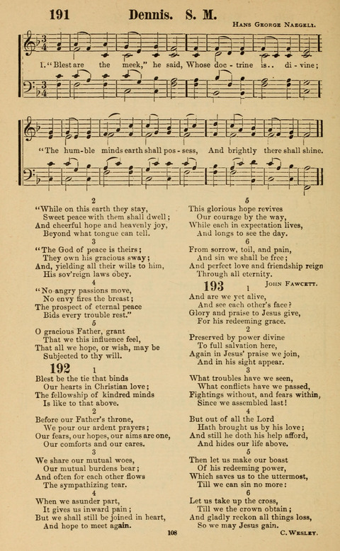 The New Jubilee Harp: or Christian hymns and song. a new collection of hymns and tunes for public and social worship page 108