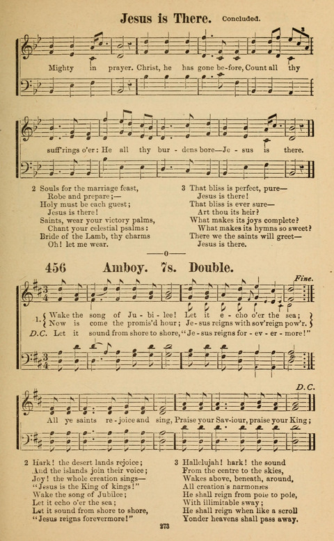 The New Jubilee Harp: or Christian hymns and song. a new collection of hymns and tunes for public and social worship page 273