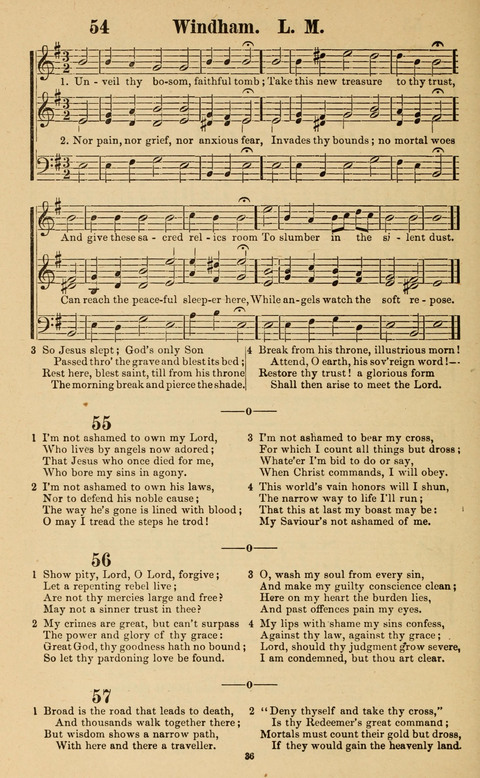 The New Jubilee Harp: or Christian hymns and song. a new collection of hymns and tunes for public and social worship page 36