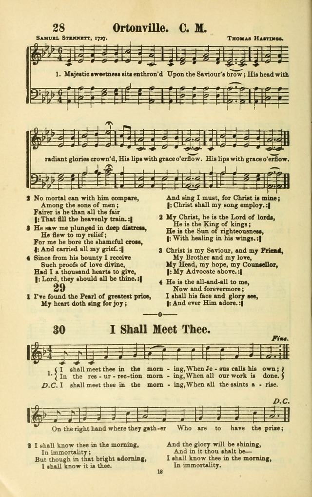 The New Jubilee Harp: or Christian hymns and songs. a new collection of hymns and tunes for public and social worship (With supplement) page 18