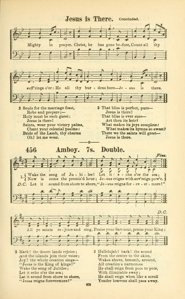 The New Jubilee Harp: or Christian hymns and songs. a new collection of hymns and tunes for public and social worship (With supplement) page 277