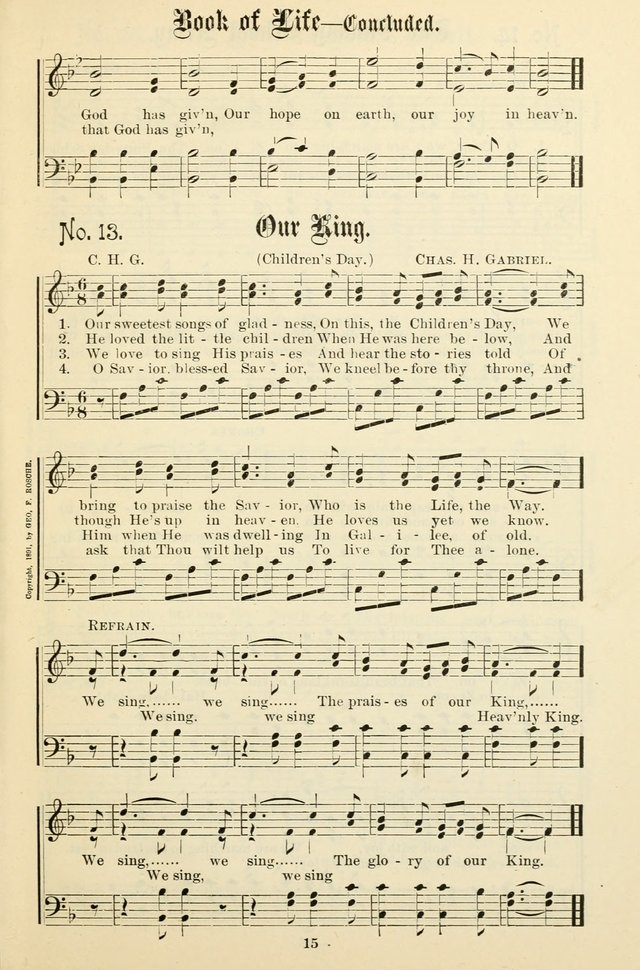 The New Song: for the Sunday school, societies of Christian Endeavor, and other religious exercises page 15