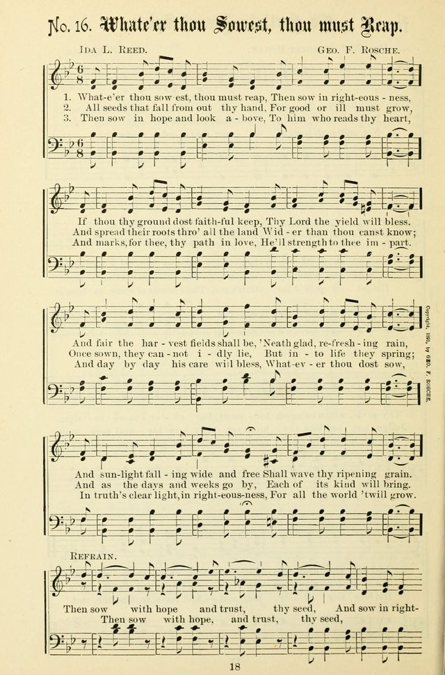 The New Song: for the Sunday school, societies of Christian Endeavor, and other religious exercises page 18