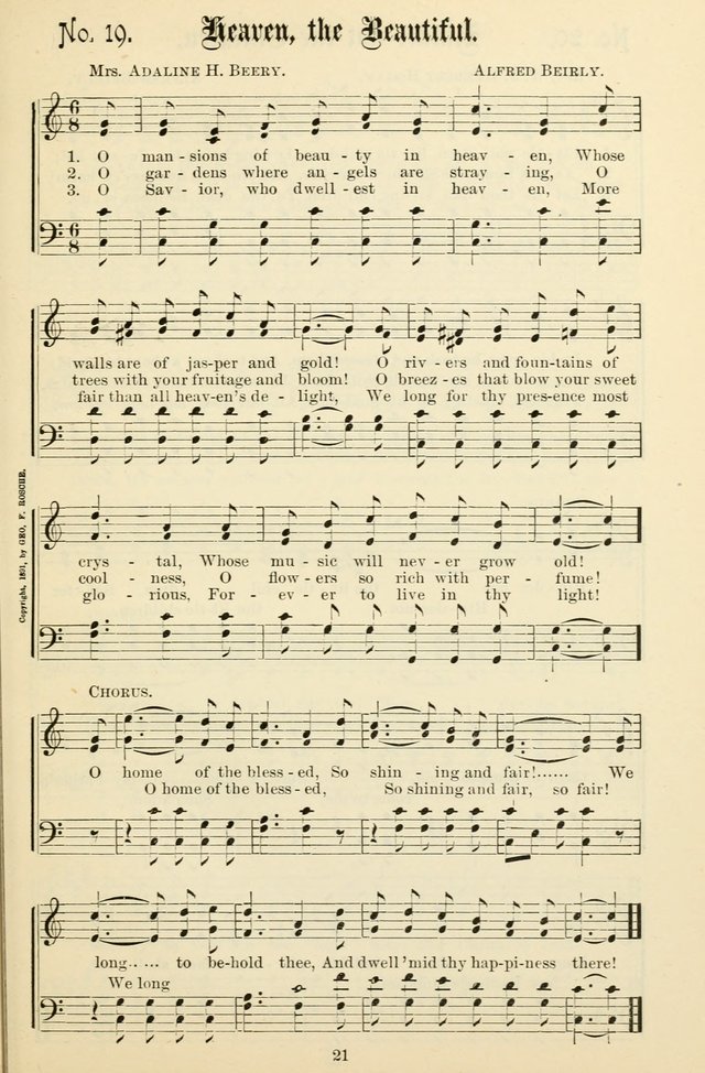 The New Song: for the Sunday school, societies of Christian Endeavor, and other religious exercises page 21