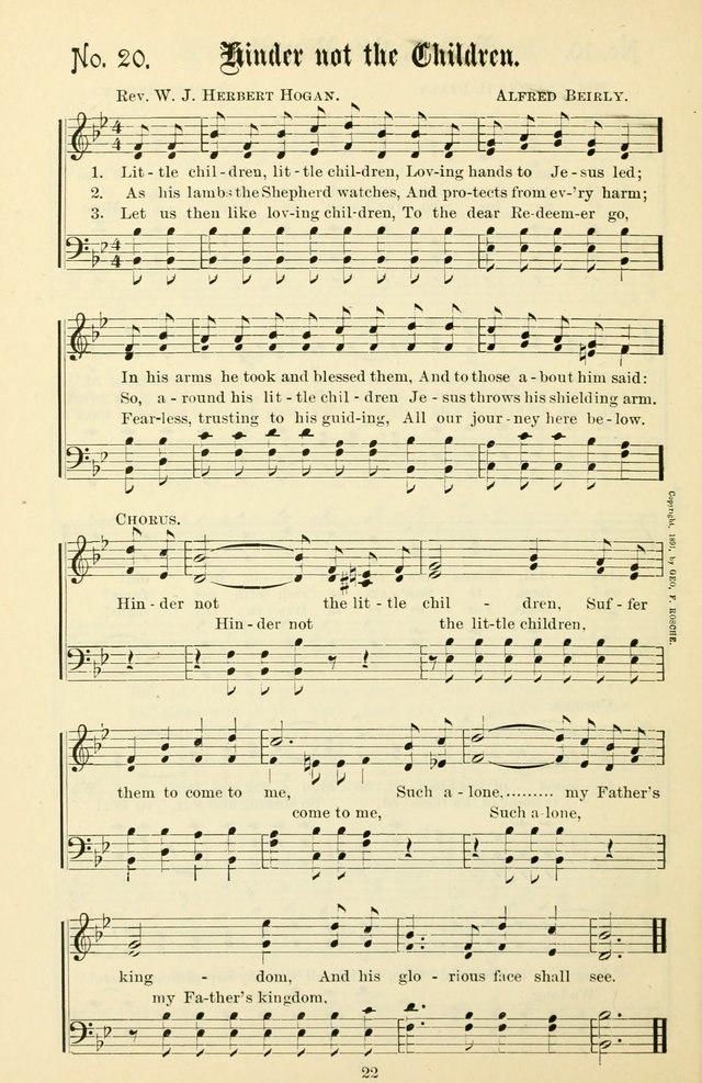 The New Song: for the Sunday school, societies of Christian Endeavor, and other religious exercises page 22