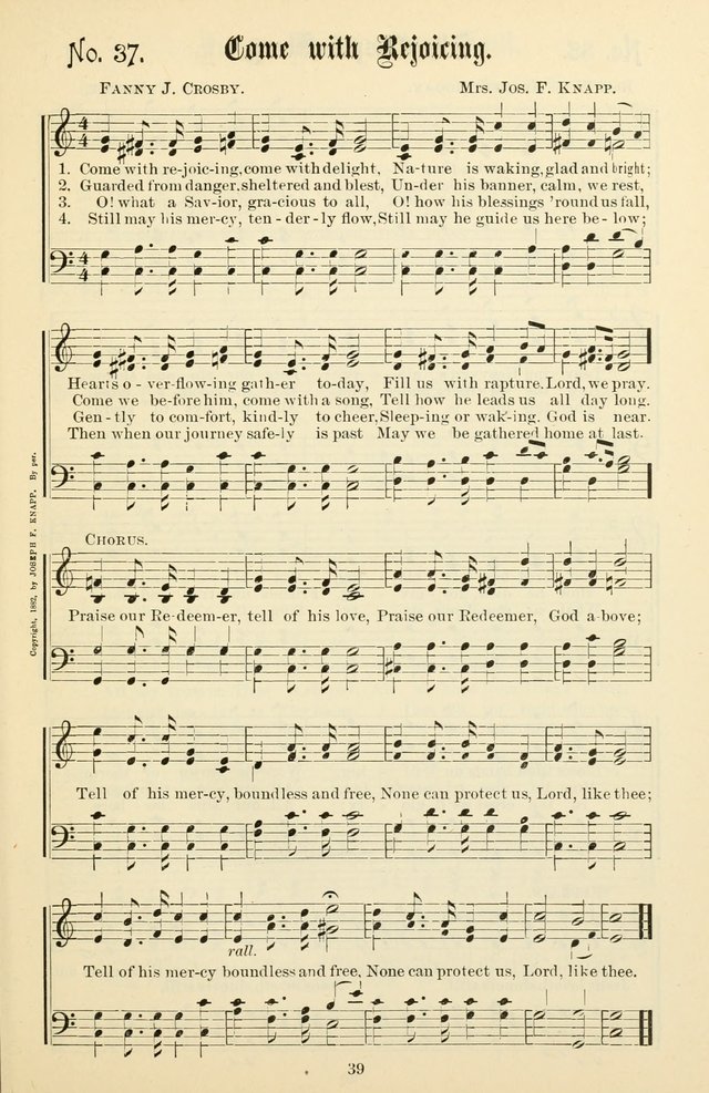 The New Song: for the Sunday school, societies of Christian Endeavor, and other religious exercises page 39