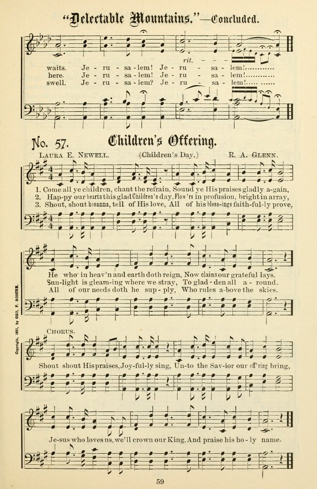 The New Song: for the Sunday school, societies of Christian Endeavor, and other religious exercises page 59