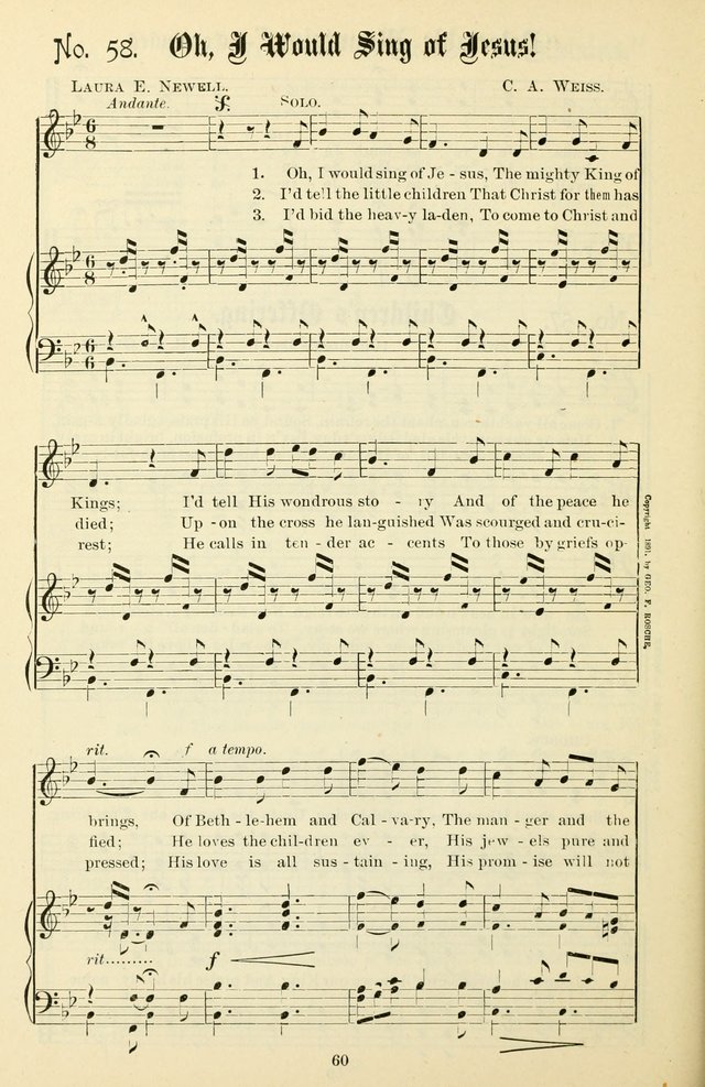 The New Song: for the Sunday school, societies of Christian Endeavor, and other religious exercises page 60