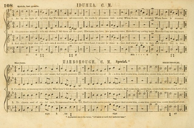 The New York Choralist: a new and copious collection of Psalm and hymn tunes adapted to all the various metres in general use with a large variety of anthems and set pieces page 108