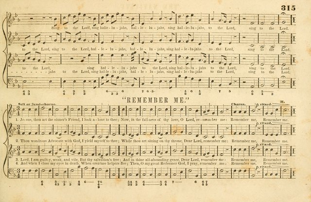 The New York Choralist: a new and copious collection of Psalm and hymn tunes adapted to all the various metres in general use with a large variety of anthems and set pieces page 315