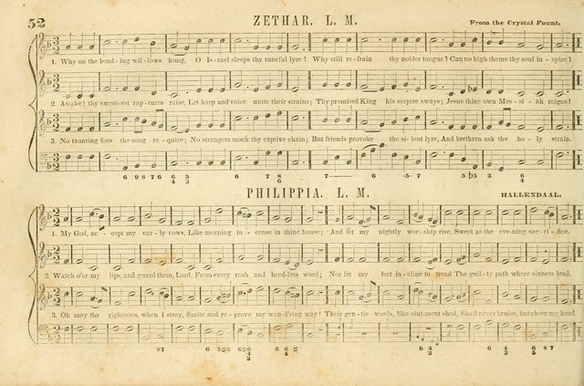 The New York Choralist: a new and copious collection of Psalm and hymn tunes adapted to all the various metres in general use with a large variety of anthems and set pieces page 52