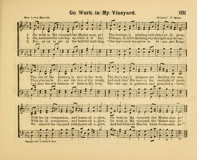 Our Song Book: a collection of songs selected and edited expressly for the Sunday School of the First Baptist Peddie Memorial Church, Newark, N. J. page 100