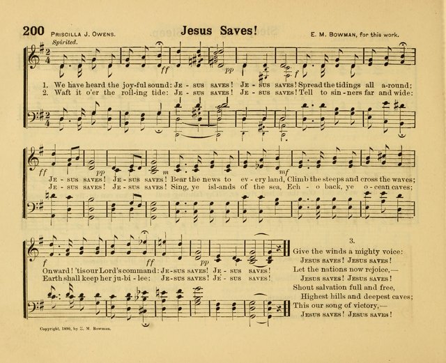 Our Song Book: a collection of songs selected and edited expressly for the Sunday School of the First Baptist Peddie Memorial Church, Newark, N. J. page 199