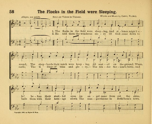 Our Song Book: a collection of songs selected and edited expressly for the Sunday School of the First Baptist Peddie Memorial Church, Newark, N. J. page 57