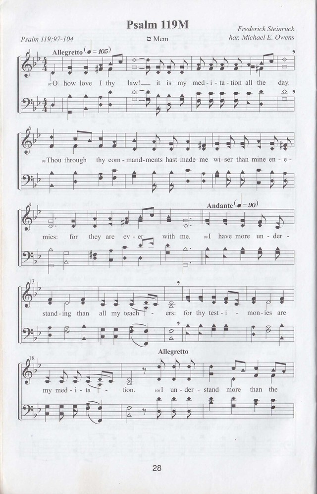 The complete and unaltered text of Psalm 119 from the King James Bible in the form of Musical Settings page 28