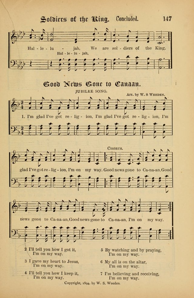 The Peacemaker: a collection of sacred songs and hymns for use in all services of the church, Sunday-school, home circle, and all kinds of evangelistic work page 147