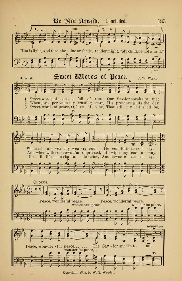 The Peacemaker: a collection of sacred songs and hymns for use in all services of the church, Sunday-school, home circle, and all kinds of evangelistic work page 183