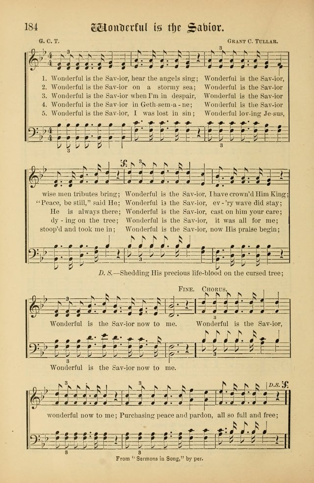 The Peacemaker: a collection of sacred songs and hymns for use in all services of the church, Sunday-school, home circle, and all kinds of evangelistic work page 184