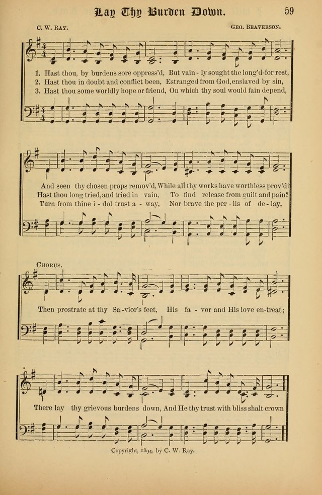 The Peacemaker: a collection of sacred songs and hymns for use in all services of the church, Sunday-school, home circle, and all kinds of evangelistic work page 59