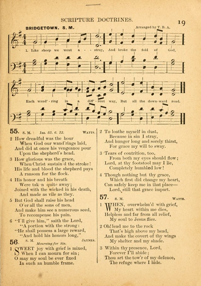 The Primitive Baptist Hymnal: a choice collection of hymns and tunes of early and late composition page 19
