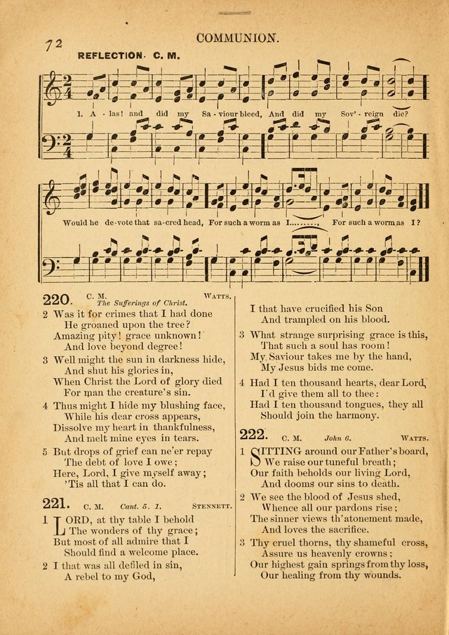The Primitive Baptist Hymnal: a choice collection of hymns and tunes of early and late composition page 72