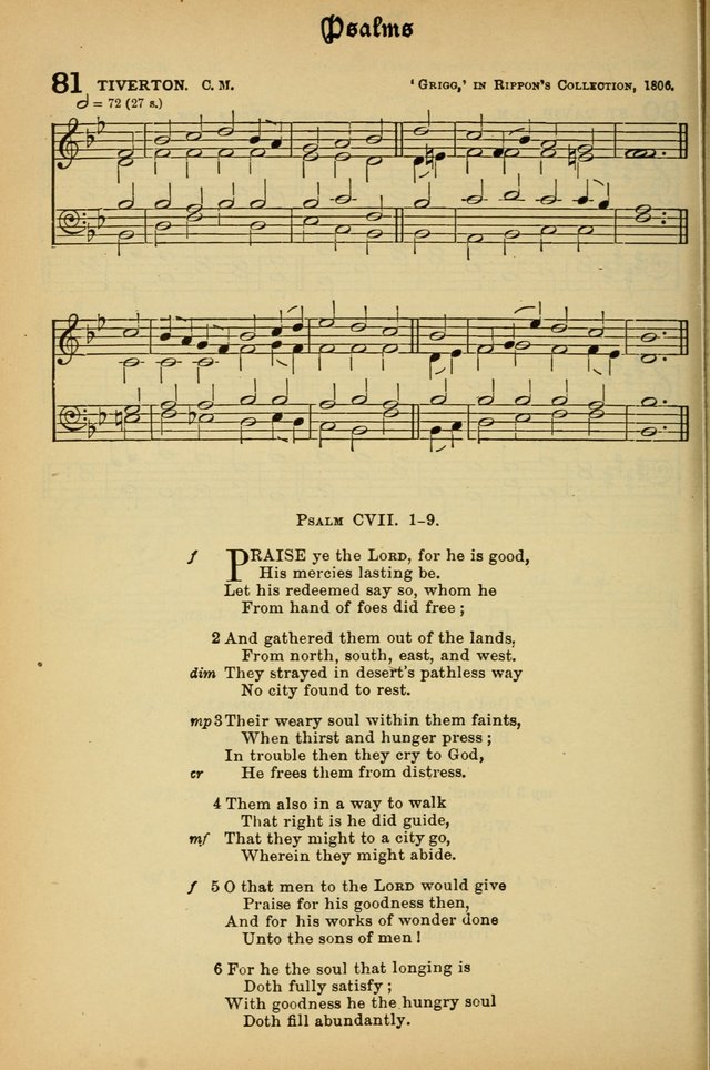 The Presbyterian Book of Praise: approved and commended by the General Assembly of the Presbyterian Church in Canada; With tunes; Part I. Selections from the Psalter. Part II. The Hymnal, rev, and en. page 80