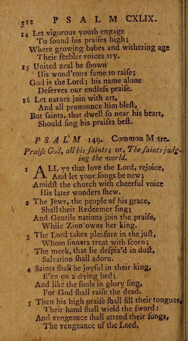 Psalms, carefully suited to the Christian worship in the United States of America: being an improvement of the old version of the Psalms of David ; allowed by the reverend Synod of New York and Philad page 314