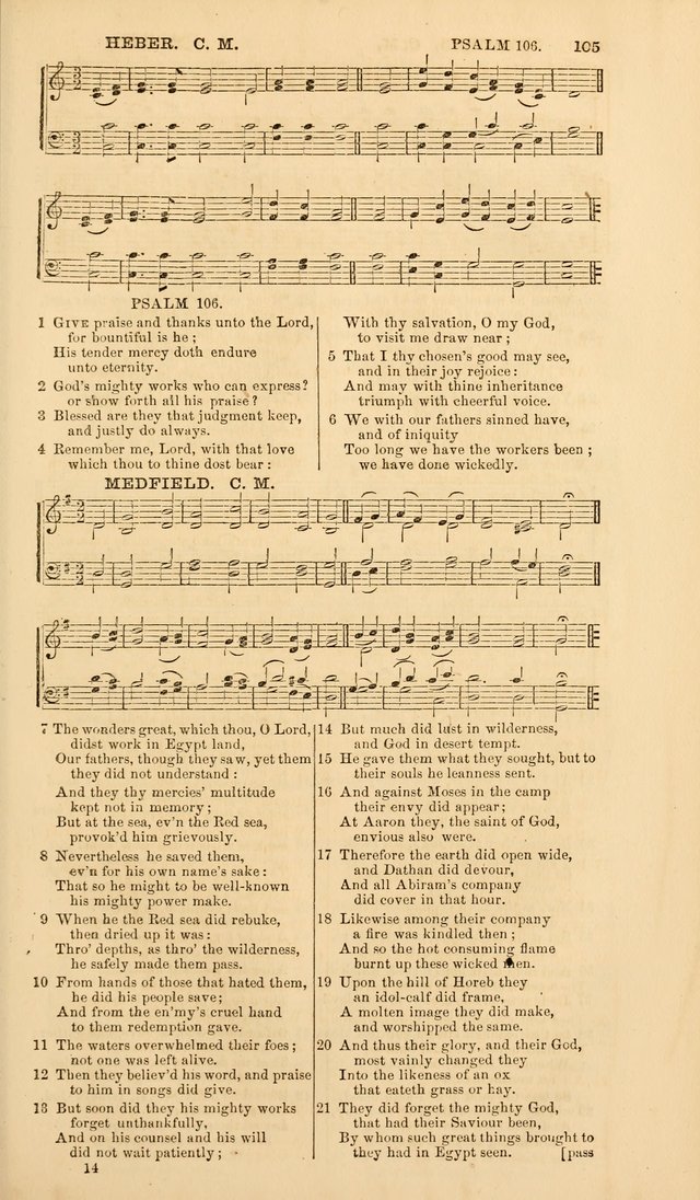 The Psalms of David: with a selection of standard music appropriately arranged according to sentiment of each Psalm or portion of Psalm (8th ed.) page 105
