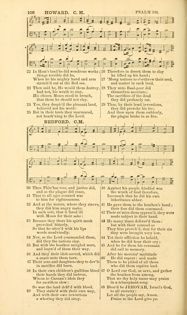 The Psalms of David: with a selection of standard music appropriately arranged according to sentiment of each Psalm or portion of Psalm (8th ed.) page 106