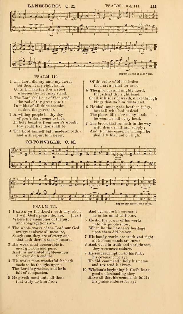 The Psalms of David: with a selection of standard music appropriately arranged according to sentiment of each Psalm or portion of Psalm (8th ed.) page 111