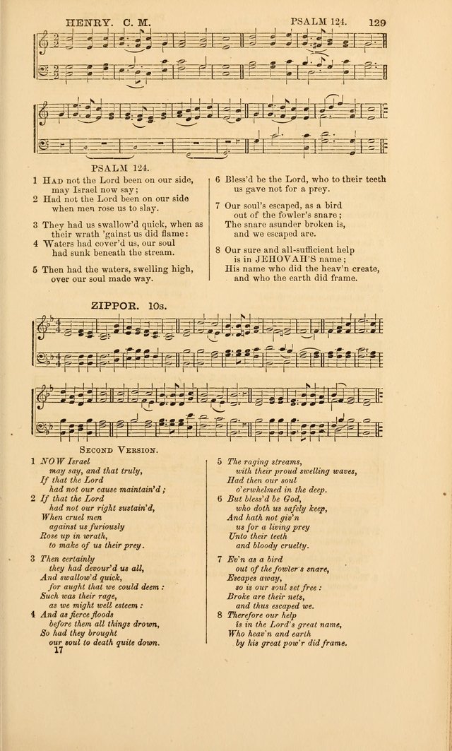 The Psalms of David: with a selection of standard music appropriately arranged according to sentiment of each Psalm or portion of Psalm (8th ed.) page 129