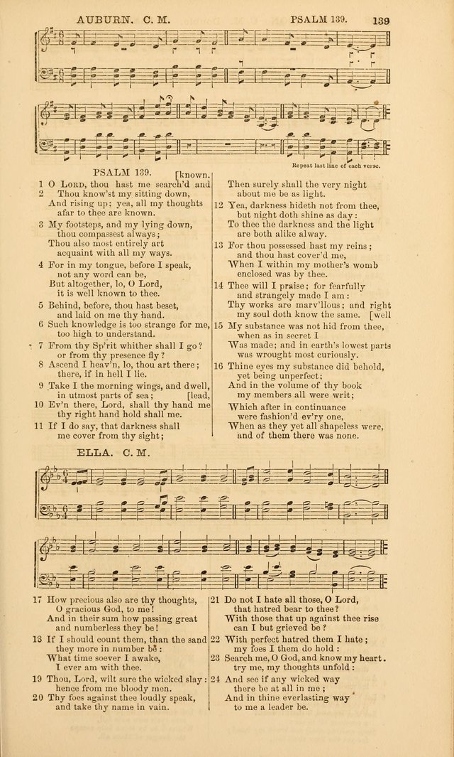 The Psalms of David: with a selection of standard music appropriately arranged according to sentiment of each Psalm or portion of Psalm (8th ed.) page 139