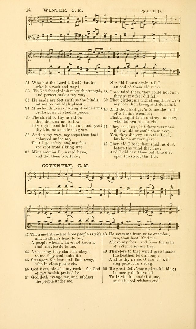 The Psalms of David: with a selection of standard music appropriately arranged according to sentiment of each Psalm or portion of Psalm (8th ed.) page 14