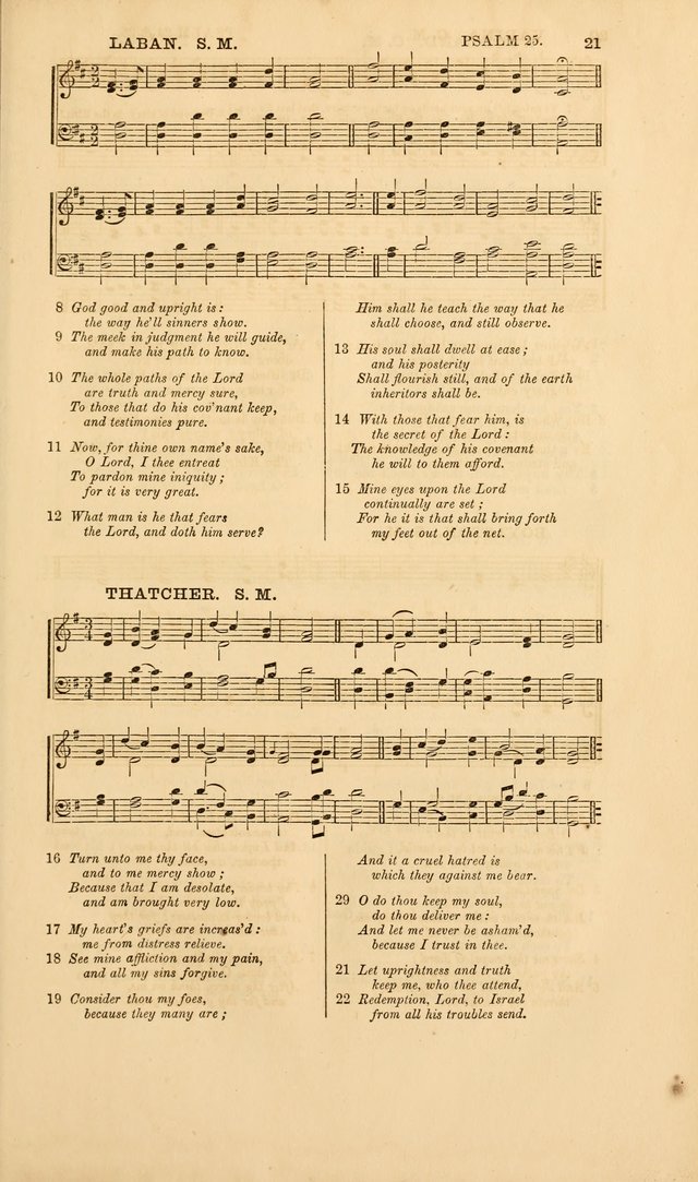 The Psalms of David: with a selection of standard music appropriately arranged according to sentiment of each Psalm or portion of Psalm (8th ed.) page 21