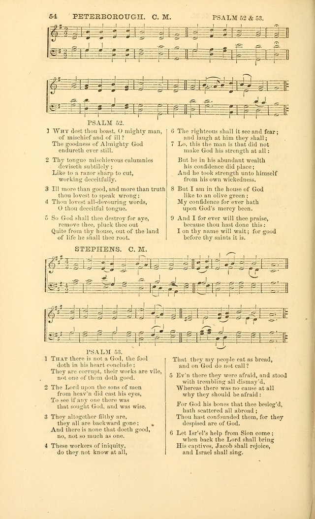 The Psalms of David: with a selection of standard music appropriately arranged according to sentiment of each Psalm or portion of Psalm (8th ed.) page 54