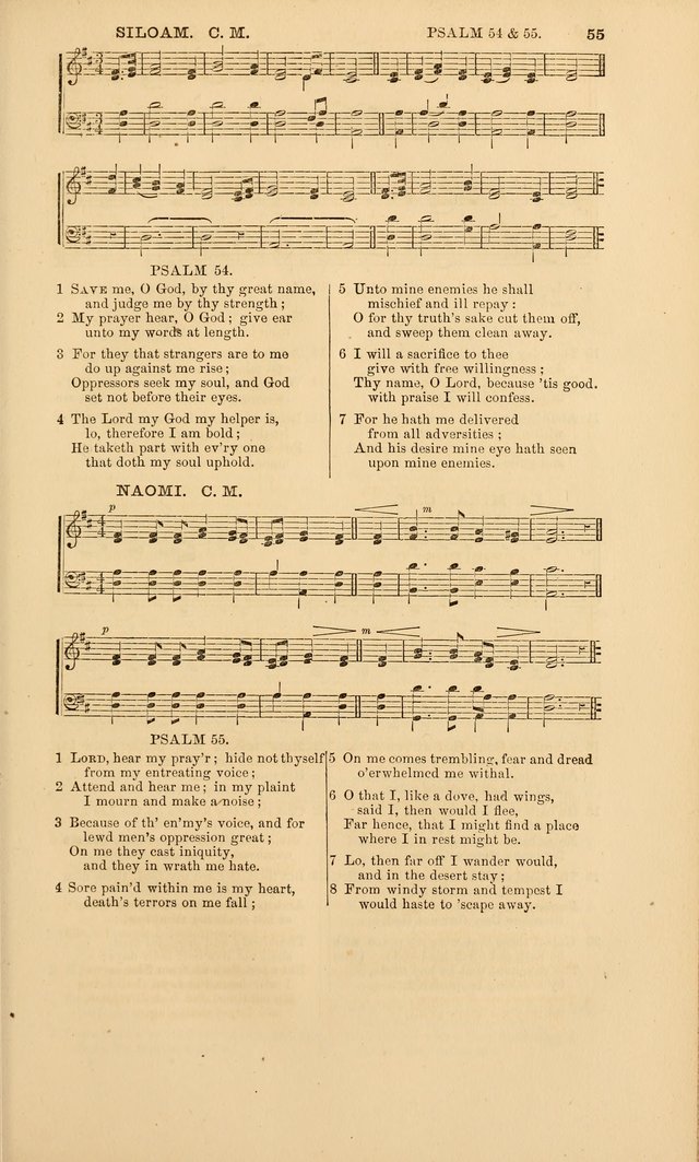 The Psalms of David: with a selection of standard music appropriately arranged according to sentiment of each Psalm or portion of Psalm (8th ed.) page 55