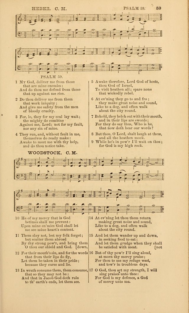 The Psalms of David: with a selection of standard music appropriately arranged according to sentiment of each Psalm or portion of Psalm (8th ed.) page 59