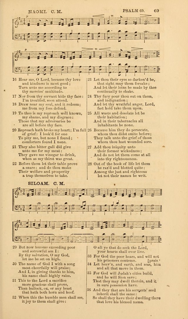 The Psalms of David: with a selection of standard music appropriately arranged according to sentiment of each Psalm or portion of Psalm (8th ed.) page 69