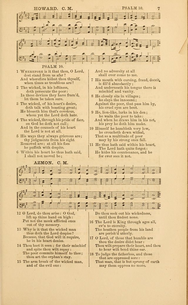 The Psalms of David: with a selection of standard music appropriately arranged according to sentiment of each Psalm or portion of Psalm (8th ed.) page 7