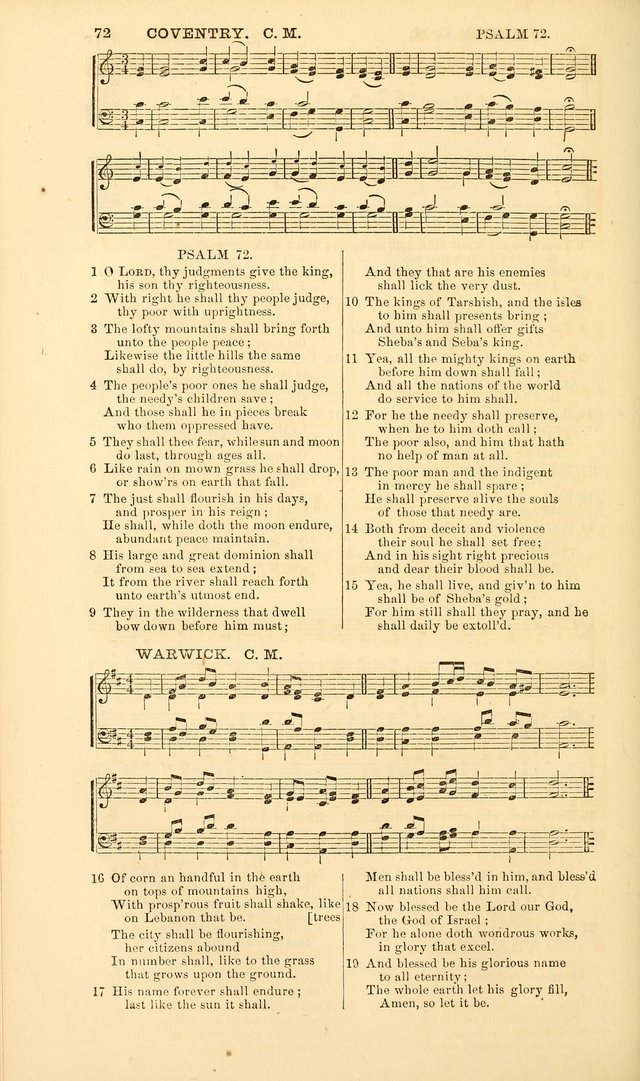The Psalms of David: with a selection of standard music appropriately arranged according to sentiment of each Psalm or portion of Psalm (8th ed.) page 72