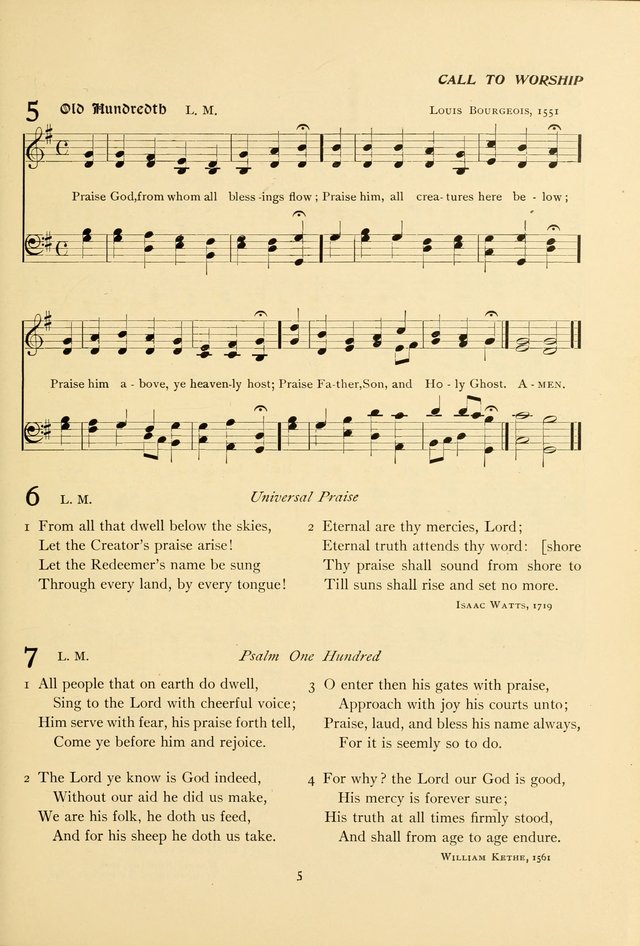 The Pilgrim Hymnal page 5